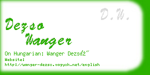 dezso wanger business card